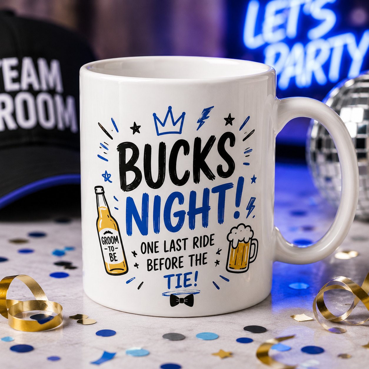 Custom party mugs — hens and bucks night, Australian made